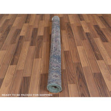 Load image into Gallery viewer, 4&#39;9&quot;x7&#39;2&quot; Pink Hand Knotted Persian Shiraz Bohemian Cropped Thin Vintage Clean Organic Wool Oriental Rug FWR347022