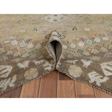 Load image into Gallery viewer, 6&#39;1&quot;x9&#39; Bohemian Persian Shiraz Pure Wool Beige Semi Antique Distressed Hand Knotted Clean Oriental Rug FWR347538
