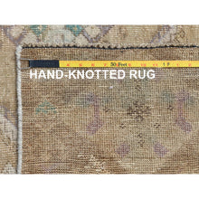 Load image into Gallery viewer, 6&#39;1&quot;x9&#39; Bohemian Persian Shiraz Pure Wool Beige Semi Antique Distressed Hand Knotted Clean Oriental Rug FWR347538