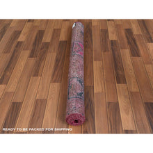 Load image into Gallery viewer, 4&#39;x6&#39;10&quot; Semi Antique Red Persian Bakhtiari With Golden Panel Design Clean Sheared Low Organic Wool Hand Knotted Oriental Rug FWR347796