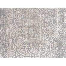 Load image into Gallery viewer, 2&#39;5&quot;X12&#39;2&quot; Gray Fine jacquard Hand Loomed Modern Wool And Art Silk Runner Oriental Rug FWR348006