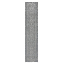 Load image into Gallery viewer, 2&#39;5&quot;X12&#39;1&quot; Gray Fine jacquard Hand Loomed Modern Wool And Art Silk Runner Oriental Rug FWR348018