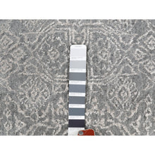 Load image into Gallery viewer, 2&#39;5&quot;X12&#39;1&quot; Gray Fine jacquard Hand Loomed Modern Wool And Art Silk Runner Oriental Rug FWR348018