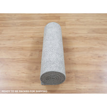 Load image into Gallery viewer, 2&#39;5&quot;X12&#39;1&quot; Gray Fine jacquard Hand Loomed Modern Wool And Art Silk Runner Oriental Rug FWR348018