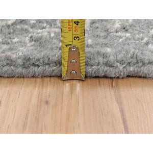 2'5"X12'1" Gray Fine jacquard Hand Loomed Modern Wool And Art Silk Runner Oriental Rug FWR348018