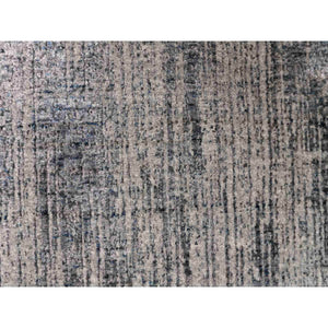 6'x8'9" Gray Fine jacquard Hand Loomed Modern Wool and Art Silk Oriental Rug FWR348048