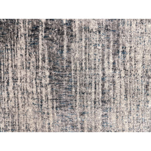 2'5"x7'10" Gray Fine jacquard Hand Loomed Modern Wool and Art Silk Runner Oriental Rug FWR348060