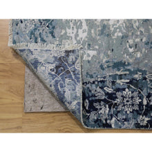 Load image into Gallery viewer, 12&#39;2&quot;x12&#39;2&quot; Blue Broken Persian Tabriz Erased Design Wool and Silk Hand Knotted Square Oriental Rug FWR348096