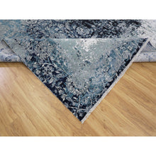 Load image into Gallery viewer, 12&#39;2&quot;x12&#39;2&quot; Blue Broken Persian Tabriz Erased Design Wool and Silk Hand Knotted Square Oriental Rug FWR348096