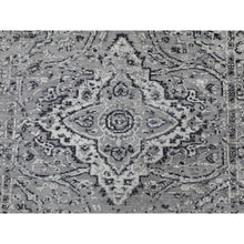 Load image into Gallery viewer, 3&#39;1&quot;x5&#39;1&quot; Gray Persian Erased Design Silk With Textured Wool Hand Knotted Oriental Rug FWR348624