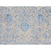 Load image into Gallery viewer, 5&#39;9&quot;x5&#39;9&quot; Blue Jacquard Hand Loomed Wool and Art Silk Pomegranate Design Round Oriental Rug FWR348774