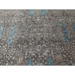 12'x17'9" Oversized Cypress Tree Design Silk with Textured Wool Hand Knotted Oriental Rug FWR348852