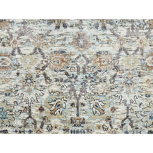 Load image into Gallery viewer, 2&#39;6&quot;x6&#39;2&quot; Ivory Silk With Textured Wool Tabriz Runner Hand Knotted Oriental Rug FWR348858