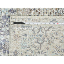 Load image into Gallery viewer, 2&#39;6&quot;x6&#39;2&quot; Ivory Silk With Textured Wool Tabriz Runner Hand Knotted Oriental Rug FWR348858