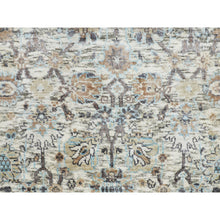 Load image into Gallery viewer, 2&#39;6&quot;x6&#39;2&quot; Ivory Silk With Textured Wool Tabriz Runner Hand Knotted Oriental Rug FWR348900