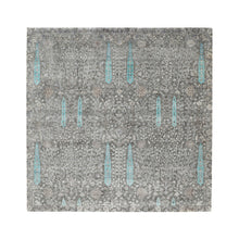 Load image into Gallery viewer, 10&#39;x10&#39; Square Cypress Tree Design Silk with Textured Wool Hand Knotted Oriental Rug FWR348960