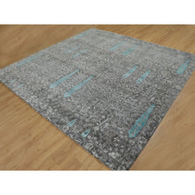 Load image into Gallery viewer, 10&#39;x10&#39; Square Cypress Tree Design Silk with Textured Wool Hand Knotted Oriental Rug FWR348960