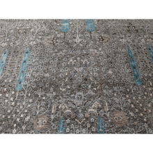 Load image into Gallery viewer, 10&#39;x10&#39; Square Cypress Tree Design Silk with Textured Wool Hand Knotted Oriental Rug FWR348960