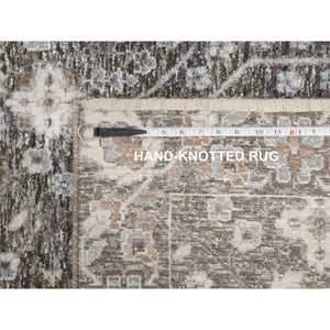 10'x10' Square Cypress Tree Design Silk with Textured Wool Hand Knotted Oriental Rug FWR348960