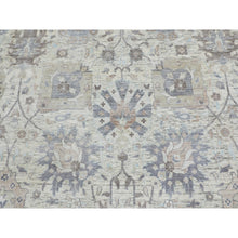 Load image into Gallery viewer, 10&#39;x10&#39; Round Ivory Silk With Textured Wool Tabriz Hand Knotted Oriental Rug FWR348990