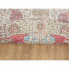 Load image into Gallery viewer, 10&#39;x10&#39; Round Colorful Silk With Textured Wool Tabriz Hand Knotted Oriental Rug FWR349044