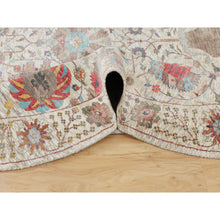 Load image into Gallery viewer, 10&#39;x10&#39; Round Colorful Silk With Textured Wool Tabriz Hand Knotted Oriental Rug FWR349044