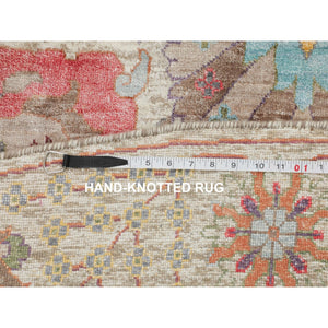 10'x10' Round Colorful Silk With Textured Wool Tabriz Hand Knotted Oriental Rug FWR349044