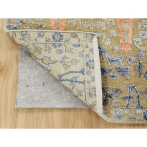 2'1"x3' Cypress Tree Design Silk With Textured Wool Hand Knotted Oriental Rug FWR349062