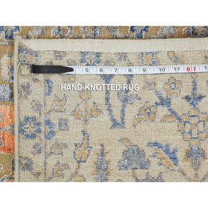 2'1"x3' Cypress Tree Design Silk With Textured Wool Hand Knotted Oriental Rug FWR349062