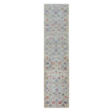 Load image into Gallery viewer, 2&#39;7&quot;x12&#39; Colorful Silk With Textured Wool Tabriz Design Runner Hand Knotted Oriental Rug FWR349134