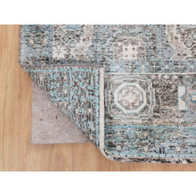 Load image into Gallery viewer, 3&#39;1&quot;x5&#39; Silk With Textured Wool Hi-Low Pile Mamluk Design Runner Hand Knotted Oriental Rug FWR349170