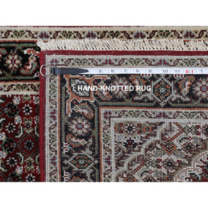 2'8"x10'2" Red Tabriz Mahi Fish Design Wool Hand Knotted Runner Oriental Rug FWR349920