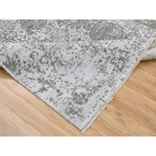 Load image into Gallery viewer, 6&#39;x9&#39; Grey Broken Persian Design Wool And Pure Silk Hand Knotted Oriental Rug FWR350034