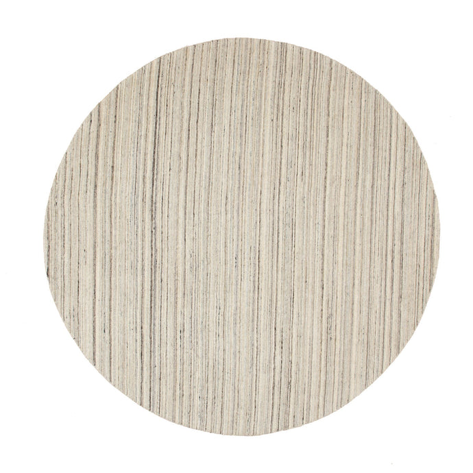 8'x8' Beige Hand Loomed Organic Wool Modern Round Oriental Rug FWR350094