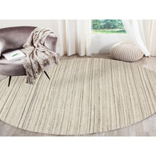 Load image into Gallery viewer, 8&#39;x8&#39; Beige Hand Loomed Organic Wool Modern Round Oriental Rug FWR350094
