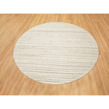 Load image into Gallery viewer, 8&#39;x8&#39; Beige Hand Loomed Organic Wool Modern Round Oriental Rug FWR350094