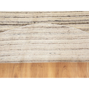 8'x8' Beige Hand Loomed Organic Wool Modern Round Oriental Rug FWR350094