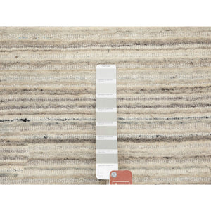 8'x8' Beige Hand Loomed Organic Wool Modern Round Oriental Rug FWR350094