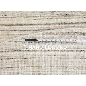 8'x8' Beige Hand Loomed Organic Wool Modern Round Oriental Rug FWR350094