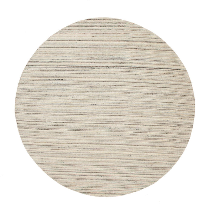 8'x8' Beige Hand Loomed Organic Wool Modern Oriental Rug FWR350100