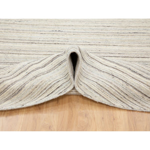 8'x8' Beige Hand Loomed Organic Wool Modern Oriental Rug FWR350100