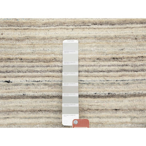 6'x9' Beige Hand Loomed Organic Wool Modern Oriental Rug FWR350106