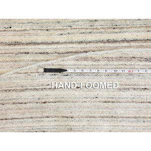 6'x6' Beige Hand Loomed Organic Wool Modern Round Oriental Rug FWR350118
