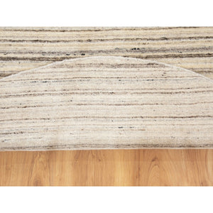 6'x6' Beige Hand Loomed Organic Wool Modern Round Oriental Rug FWR350124
