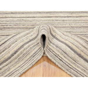 6'x9' Beige Hand Loomed Natural Wool Plain Modern Oriental Rug FWR350220