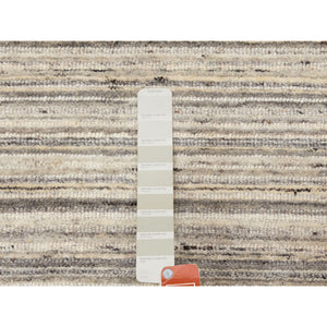 6'x9' Beige Hand Loomed Natural Wool Plain Modern Oriental Rug FWR350220