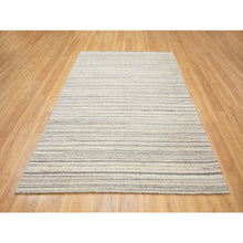 Load image into Gallery viewer, 6&#39;x9&#39; Beige Hand Loomed Natural Wool Plain Modern Oriental Rug FWR350262