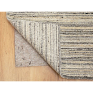 6'x9' Beige Hand Loomed Natural Wool Plain Modern Oriental Rug FWR350262