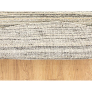 10'2"x10'2" Round Beige Hand Loomed Natural Wool Plain Modern Oriental Rug FWR350268