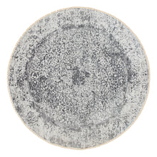 Load image into Gallery viewer, 8&#39;x8&#39; Round Broken Persian Design Wool and Pure Silk Hand Knotted Oriental Rug FWR350310